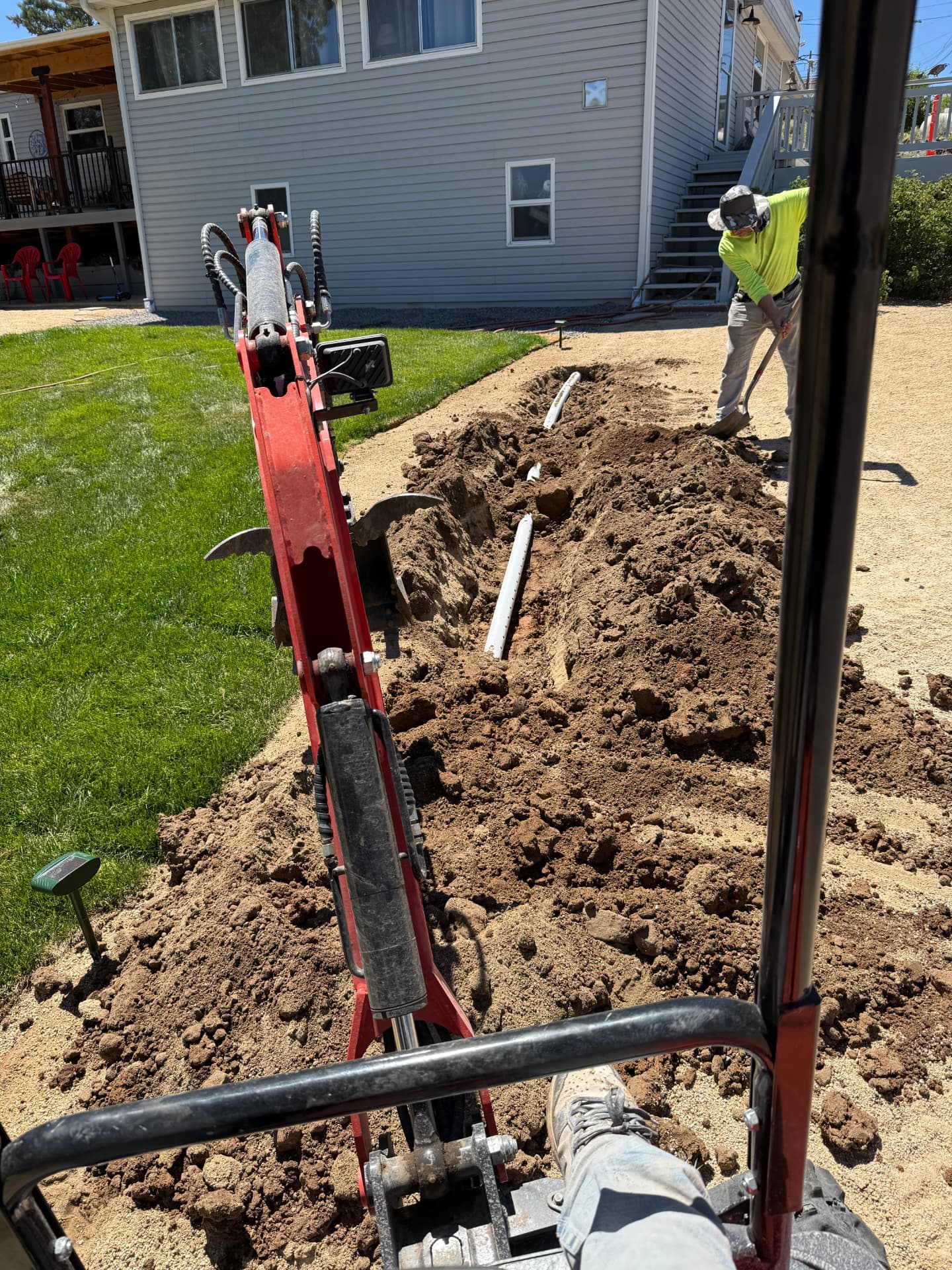 Trenching for new lines before the concrete work began