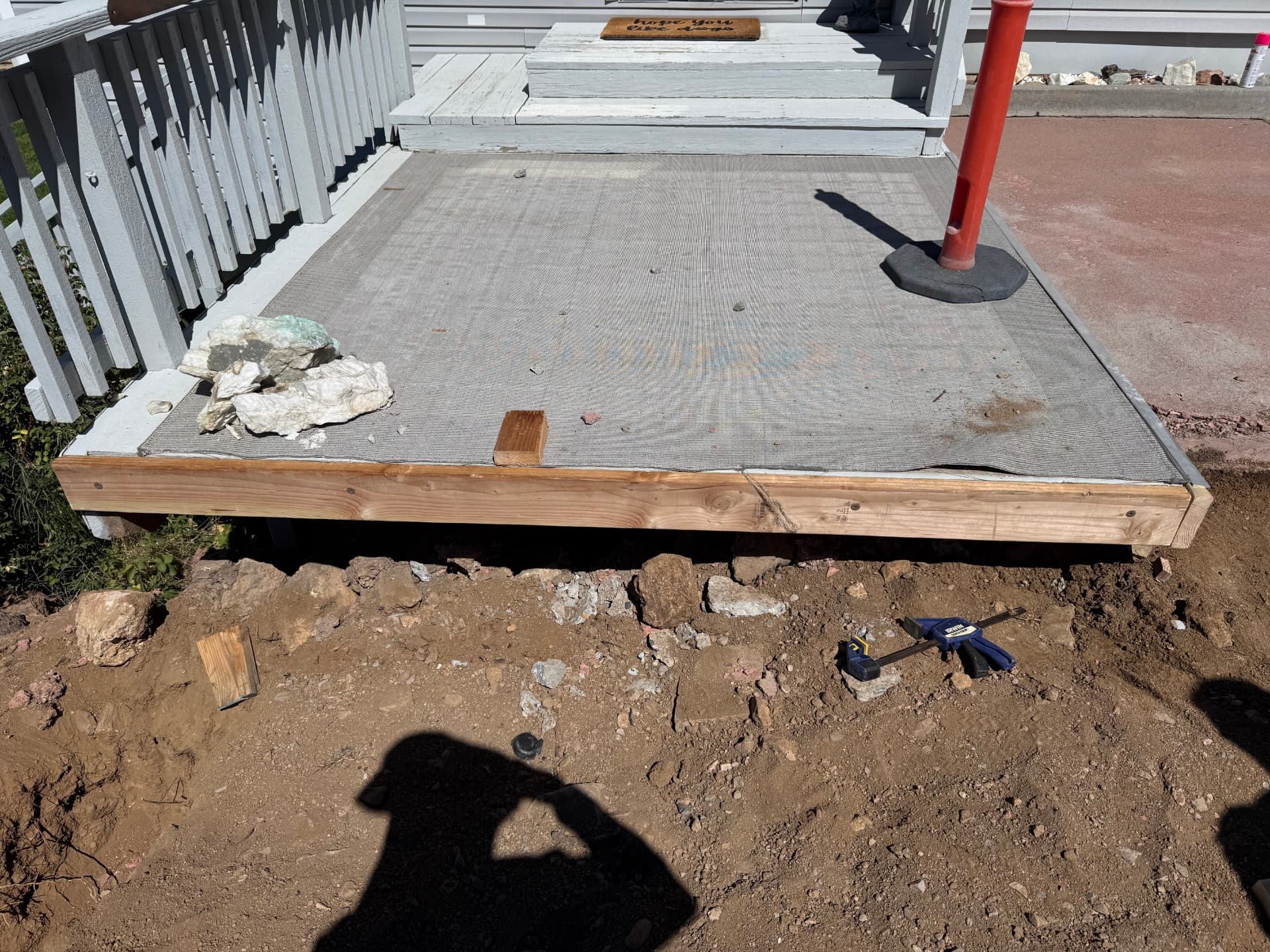 Front entry landing framed and prepped before the pour